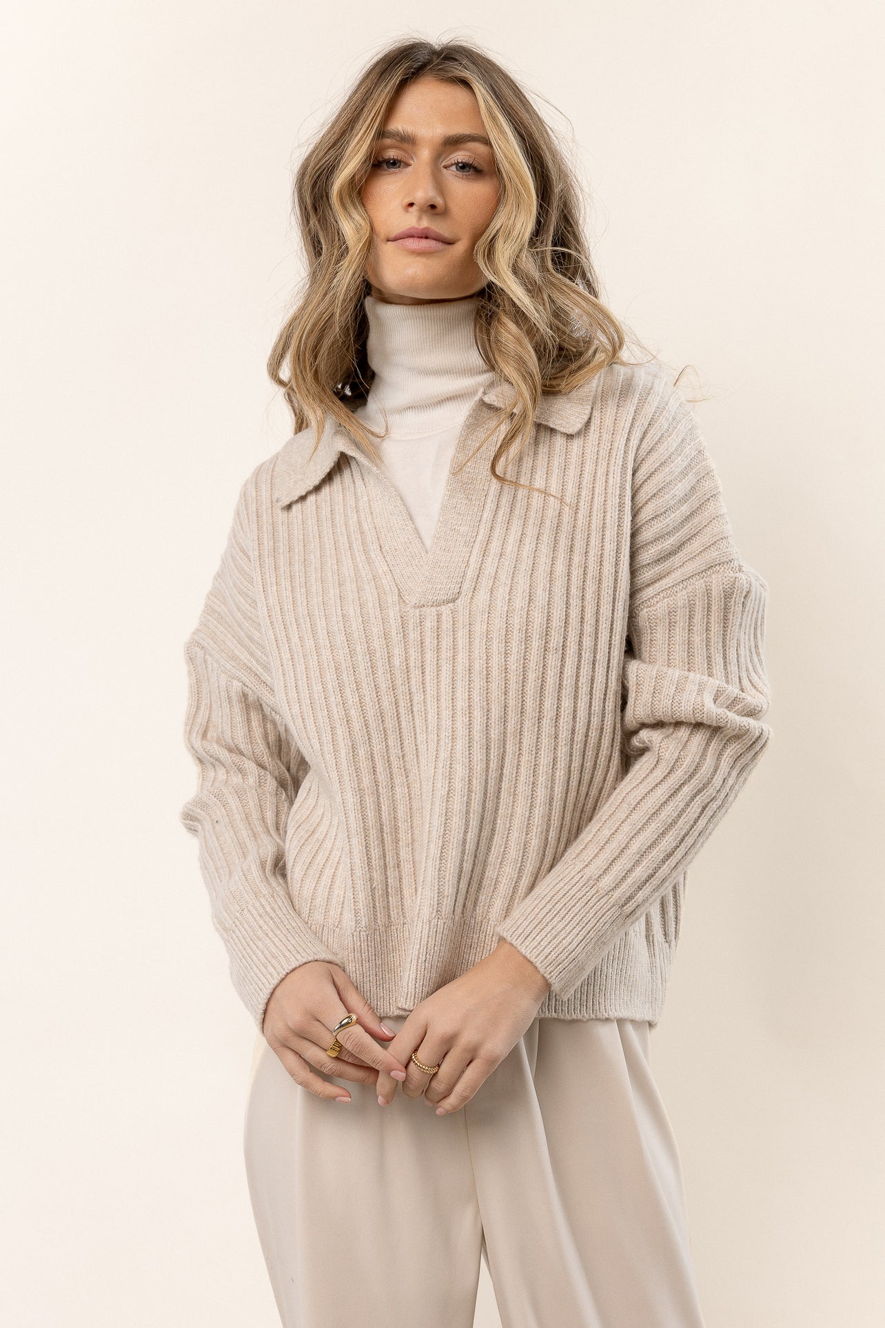 Camilla™ - Gebreide Beige pullover