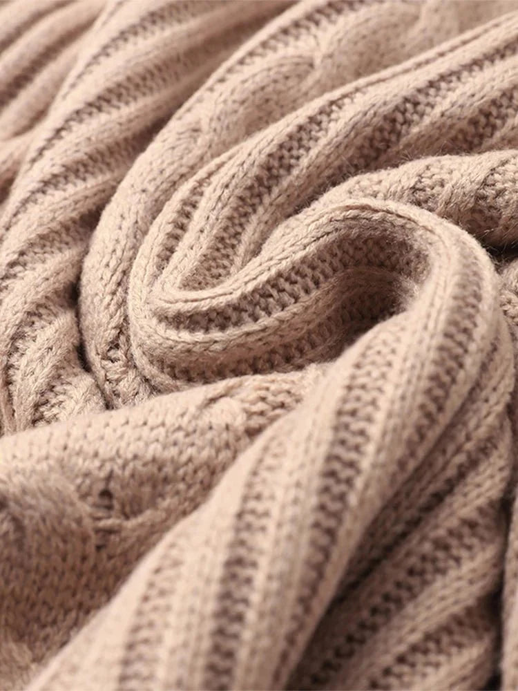 Ginevra™ - Wollen trui met hoge kraag, rits en patroon