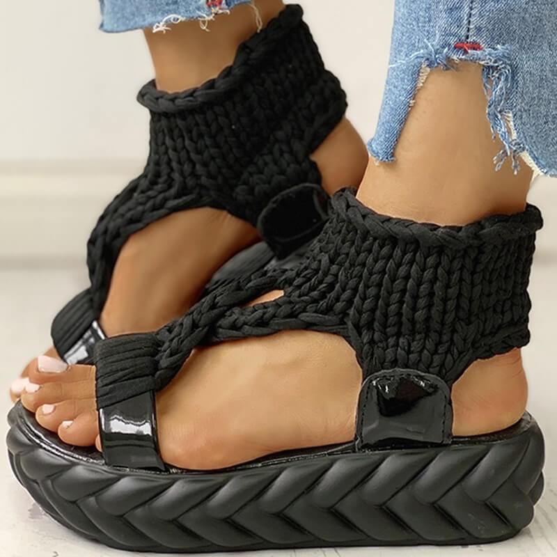 Candace - Fabric Platform Sandalen met dikke zool (50% KORTING)