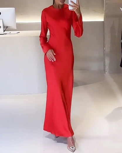 Eliora™ - Effen Satijnen Lounge Jurk (50% KORTING)