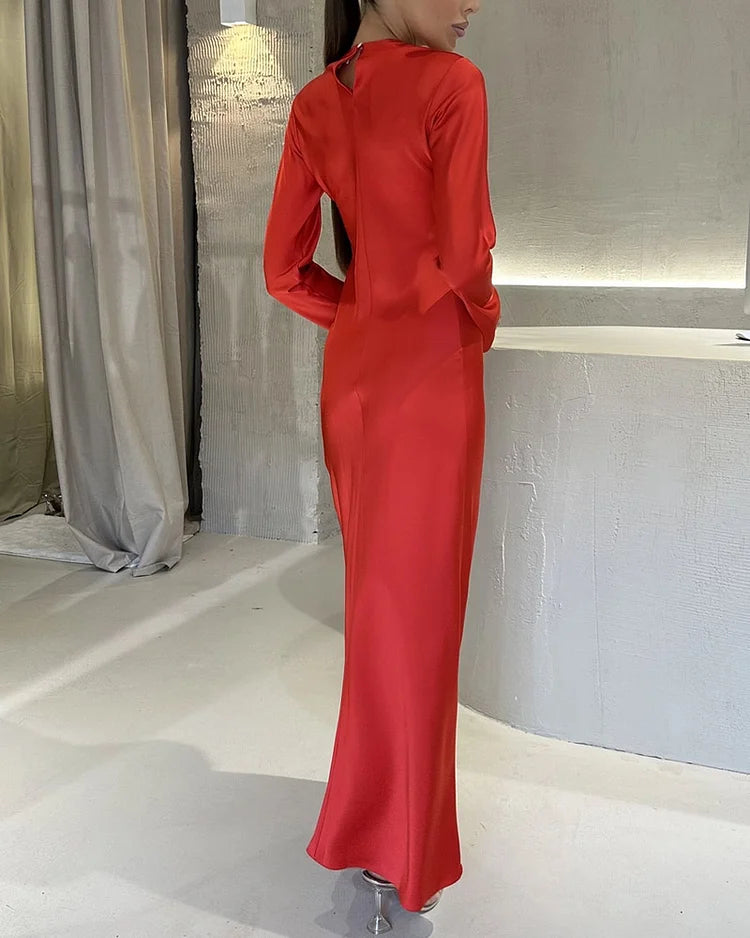 Eliora™ - Effen Satijnen Lounge Jurk (50% KORTING)