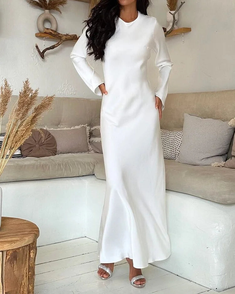 Eliora™ - Effen Satijnen Lounge Jurk (50% KORTING)