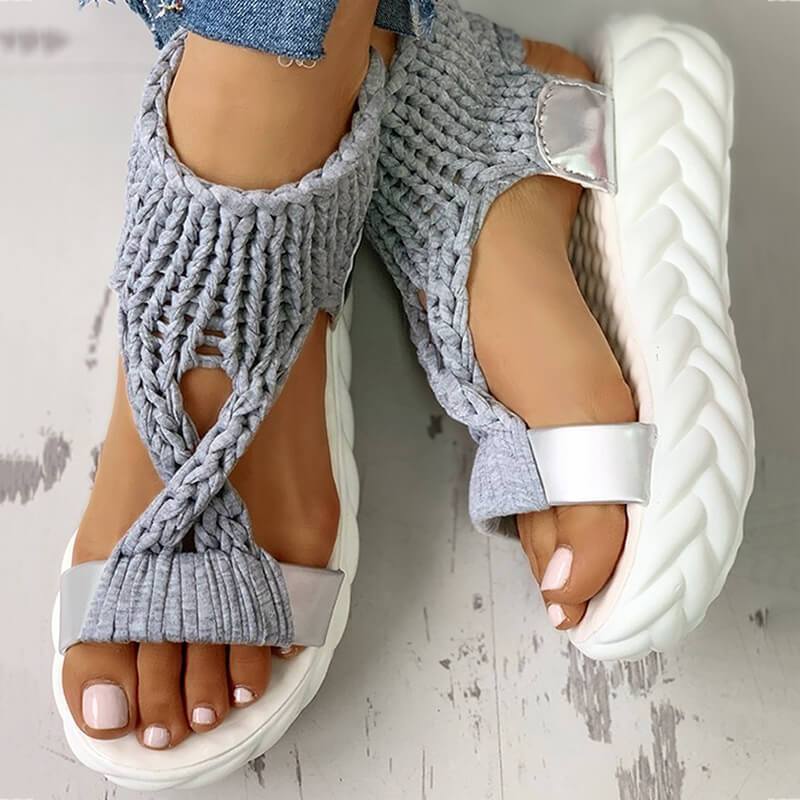 Candace - Fabric Platform Sandalen met dikke zool (50% KORTING)