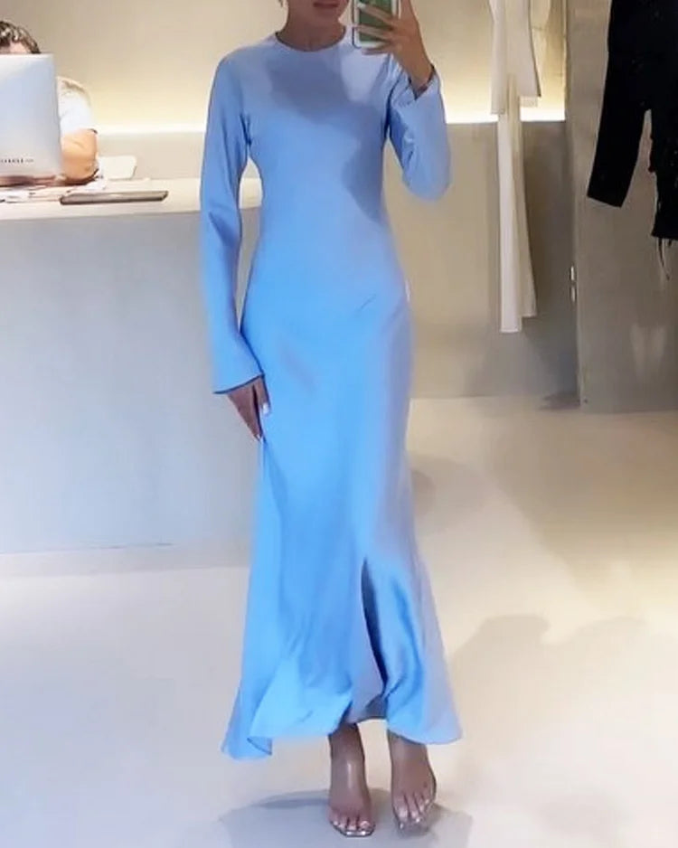 Eliora™ - Effen Satijnen Lounge Jurk (50% KORTING)