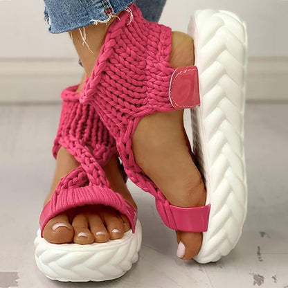 Candace - Fabric Platform Sandalen met dikke zool (50% KORTING)