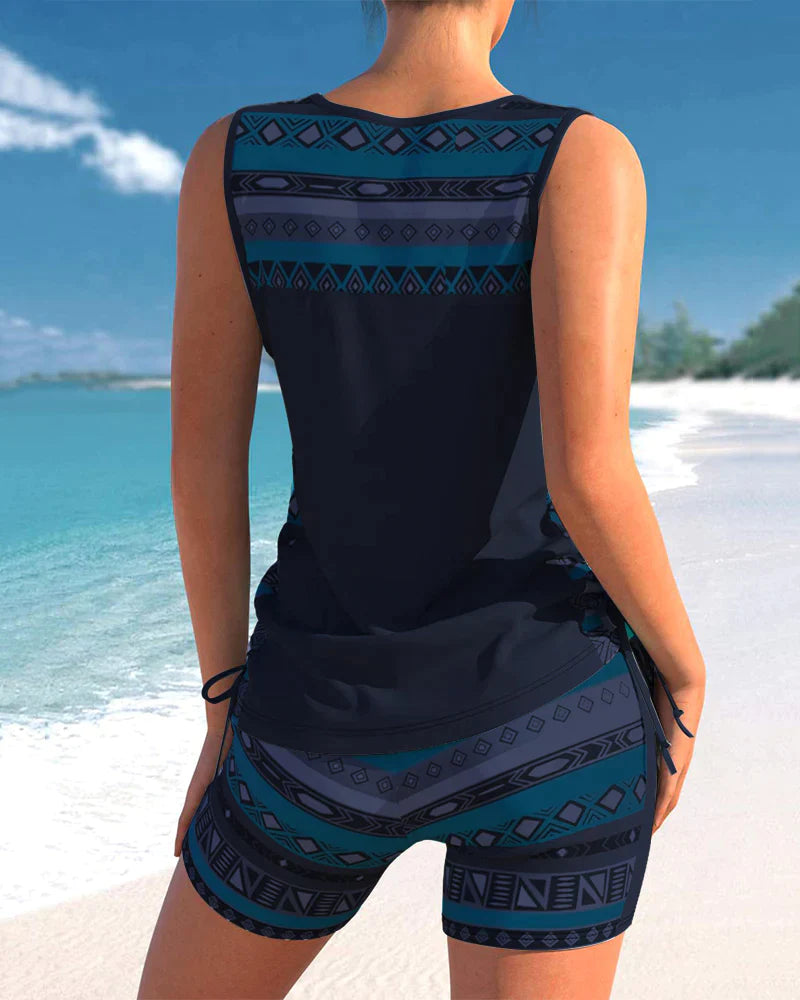 Geometrische V-hals Tankini's