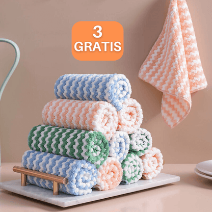 7+3 Gratis | Cleany™ 2.0 Nanovezeldoek Striploos reinigen en polijsten