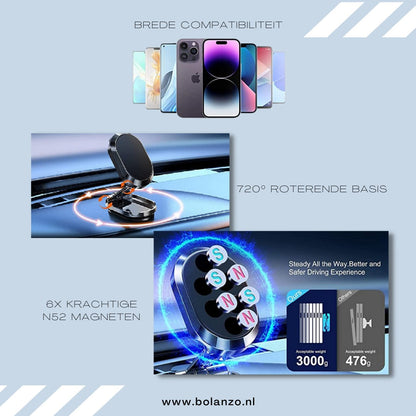 SmartCharger | Metalen opvouwbare autotelefoonhouder 1+1 GRATIS!