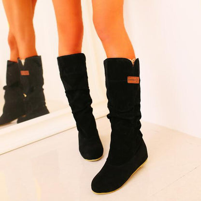 Sofia&Aurora™ - PU-Suede Leren Laarzen met Vlakke Zool