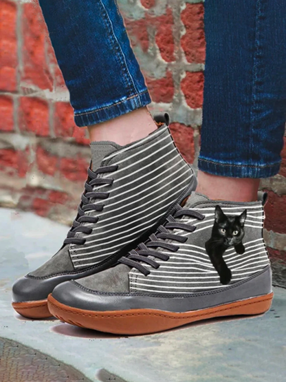 Stijlvolle schoen met kattenprint