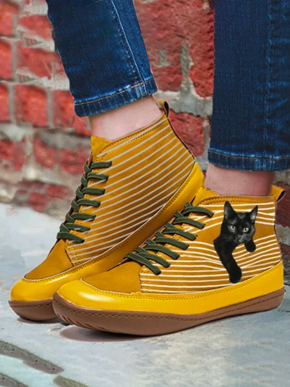 Stijlvolle schoen met kattenprint
