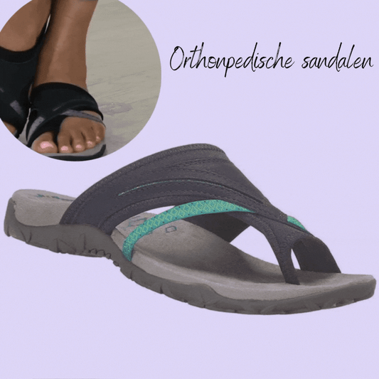 Sally™ Sandalen van textiel en leer die ademen
