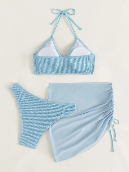 3-delige Bikini Set In Alle Kleuren | Gratis Bijpassend Bikini Rokje!