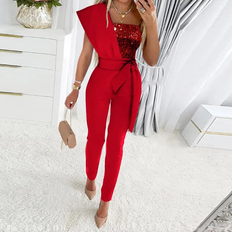 Lustrous™ Jumpsuit met één schouder