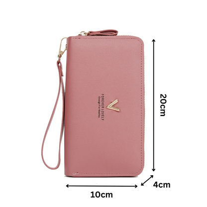 Ellie portemonnee - Lange leren portemonnee met dubbele rits