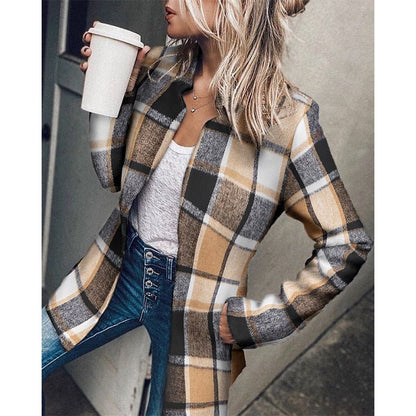 Camilla™ -  Elegant Plaid-Print  Blazer/Jas