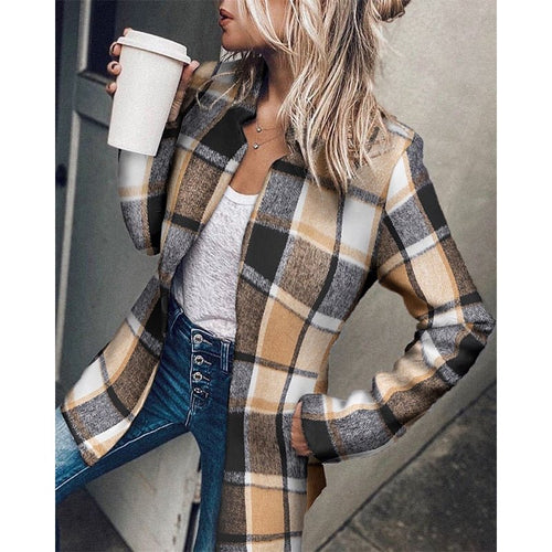 Camilla™ -  Elegant Plaid-Print  Blazer/Jas