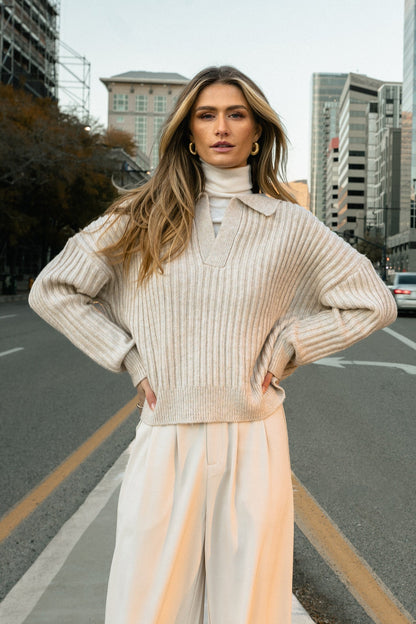 Camilla™ -  Gebreide Beige pullover