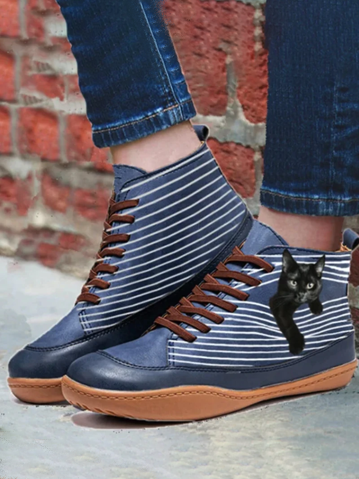 Stijlvolle schoen met kattenprint