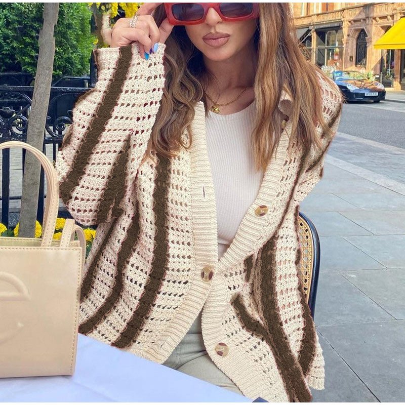 Ginevra™ - Gebreide Gestreepte Cardigan Set