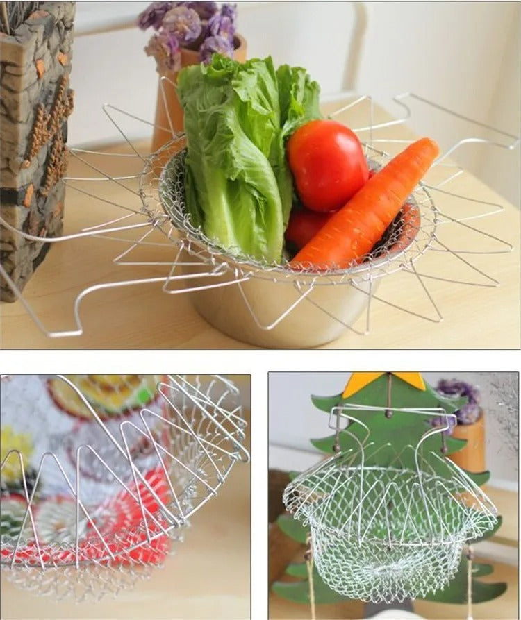 Chefpro™ - Roestvrijstalen Kookmand Met Uittrekbare Zeef (50% KORTING)