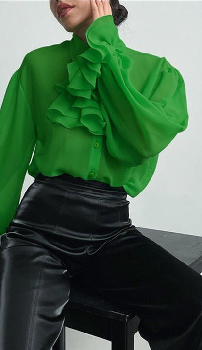 Sofia&Aurora™ - Groene Ruffle Blouse